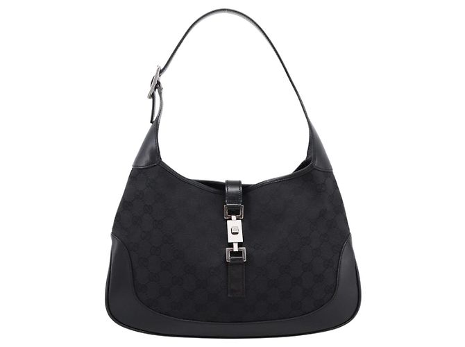 Borsa a tracolla GUCCI GG Canvas Jackie Nero Argento 001 3306 Auth LN094V - vista 13