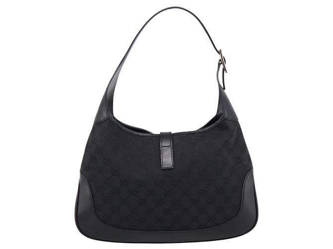 Borsa a tracolla GUCCI GG Canvas Jackie Nero Argento 001 3306 Auth LN094V - vista 2
