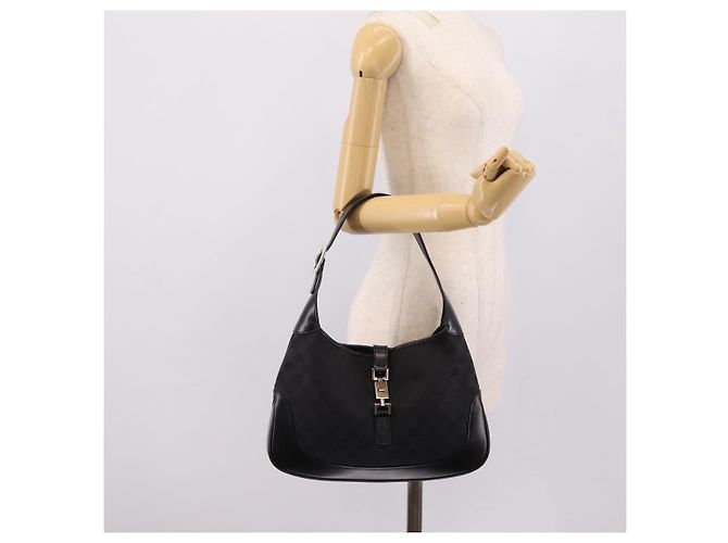 Borsa a tracolla GUCCI GG Canvas Jackie Nero Argento 001 3306 Auth LN094V - vista 23