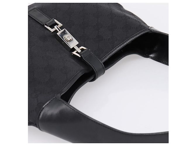 Borsa a tracolla GUCCI GG Canvas Jackie Nero Argento 001 3306 Auth LN094V - vista 6