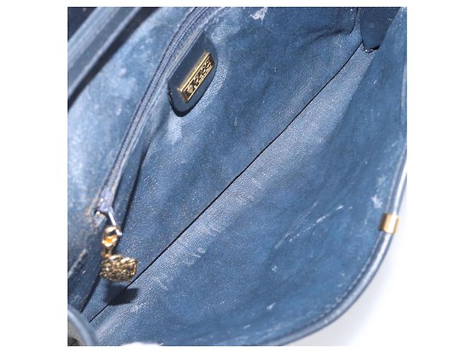 GUCCI Micro GG Canvas Schultertasche PVC Navy Gold Auth 206027 - Ansicht 11