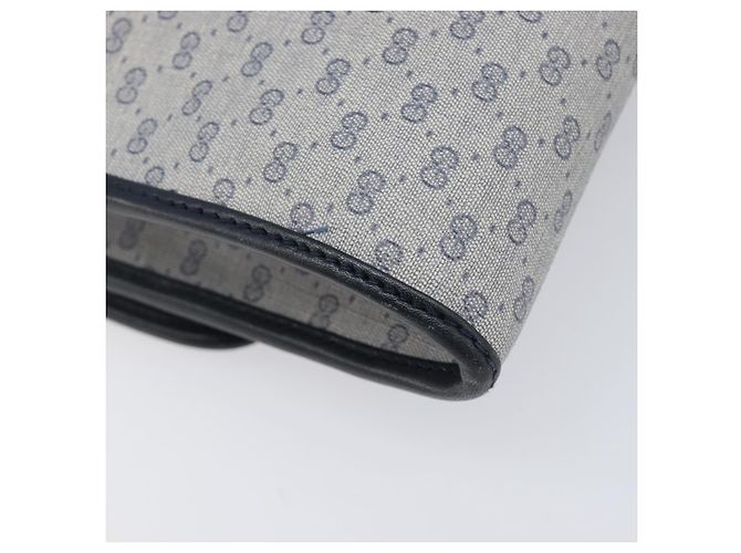 GUCCI Micro GG Canvas Schultertasche PVC Navy Gold Auth 206027 - Ansicht 17