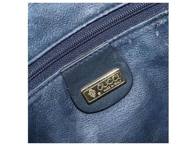 GUCCI Micro GG Canvas Schultertasche PVC Navy Gold Auth 206027 - Ansicht 19