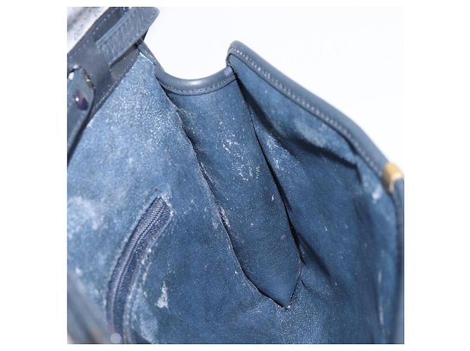 GUCCI Micro GG Canvas Schultertasche PVC Navy Gold Auth 206027 - Ansicht 20