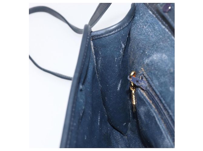 GUCCI Micro GG Canvas Schultertasche PVC Navy Gold Auth 206027 - Ansicht 21