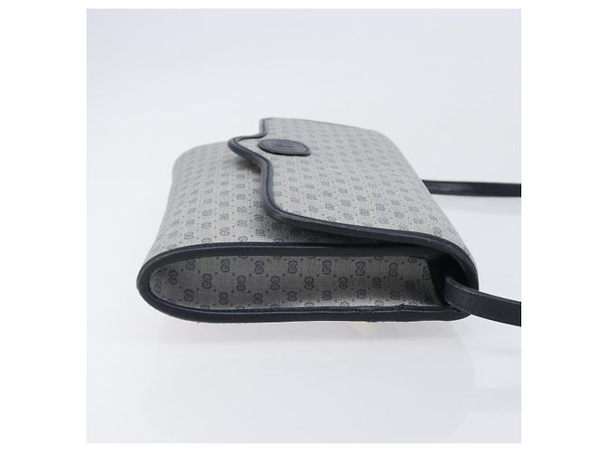 GUCCI Micro GG Canvas Schultertasche PVC Navy Gold Auth 206027 - Ansicht 3
