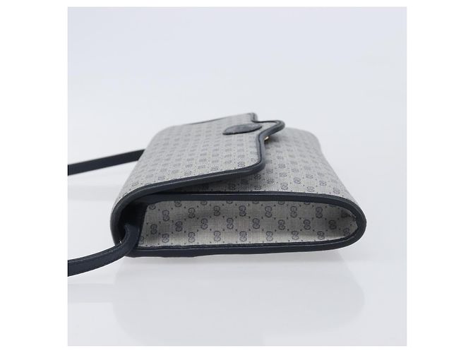 GUCCI Micro GG Canvas Schultertasche PVC Navy Gold Auth 206027 - Ansicht 4