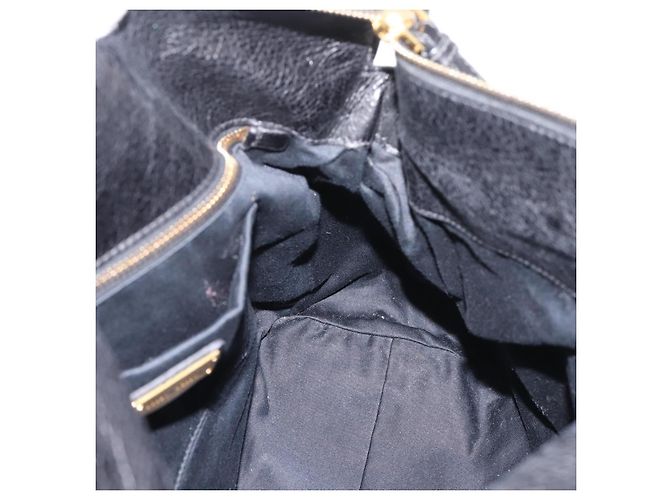 Borsa a Mano Miu Miu Vitellolux 2way Black Gold Auth 207617SAM Nero D'oro - vista 24