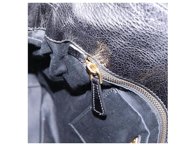 Borsa a Mano Miu Miu Vitellolux 2way Black Gold Auth 207617SAM Nero D'oro - vista 26