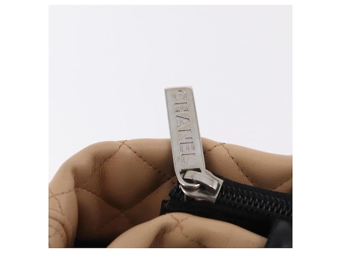 CHANEL Cambon Line Matelasse Tote Bag aus Leder Beige Silber CC Auth 206839V - Ansicht 9