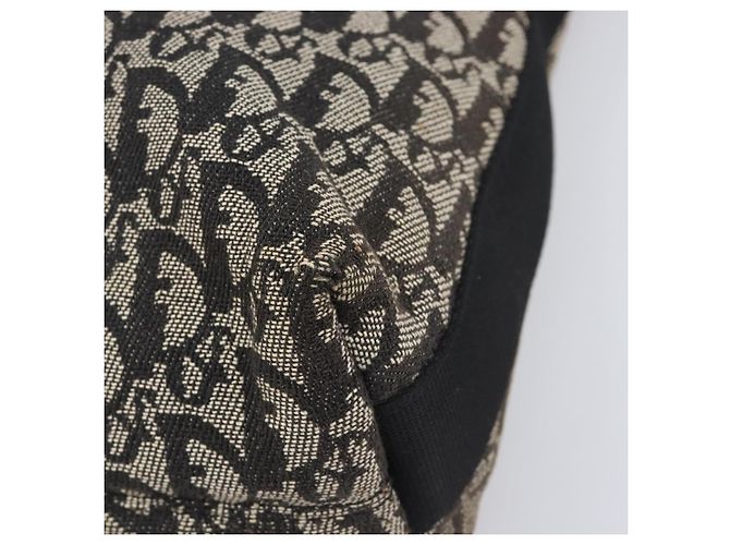 Sac à épaule Christian Dior Trotter Canvas Noir Argent Auth 207429 Argenté - vue 16