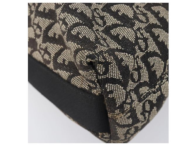 Sac à épaule Christian Dior Trotter Canvas Noir Argent Auth 207429 Argenté - vue 17