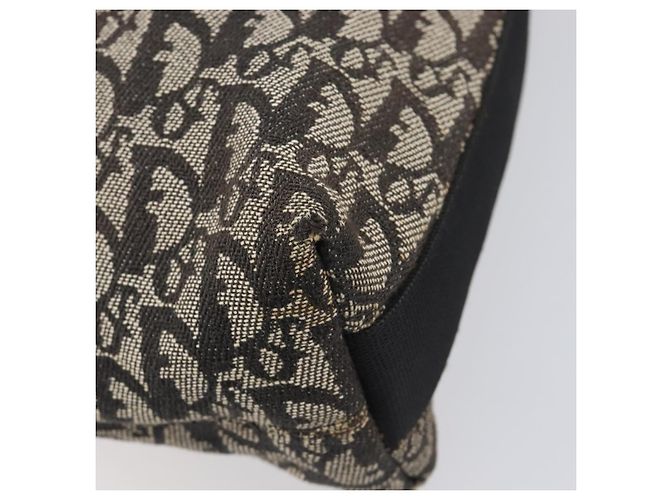 Sac à épaule Christian Dior Trotter Canvas Noir Argent Auth 207429 Argenté - vue 18