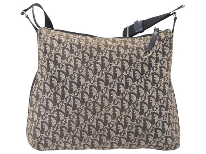 Sac à épaule Christian Dior Trotter Canvas Noir Argent Auth 207429 Argenté - vue 2