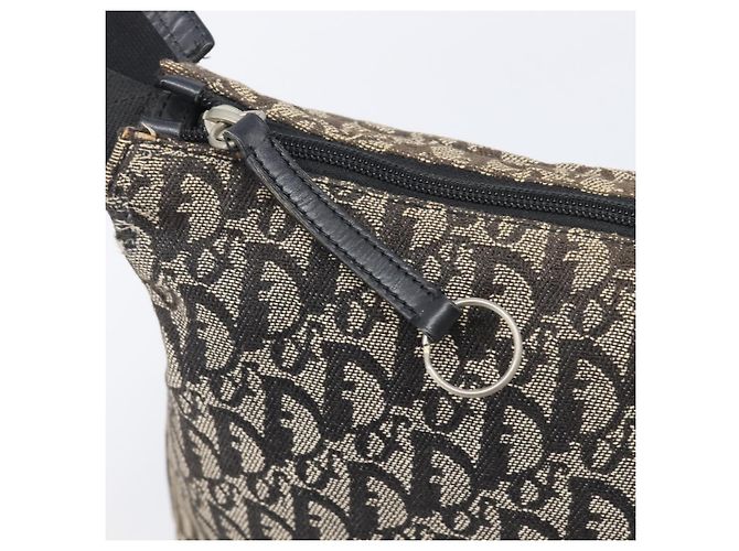 Sac à épaule Christian Dior Trotter Canvas Noir Argent Auth 207429 Argenté - vue 20