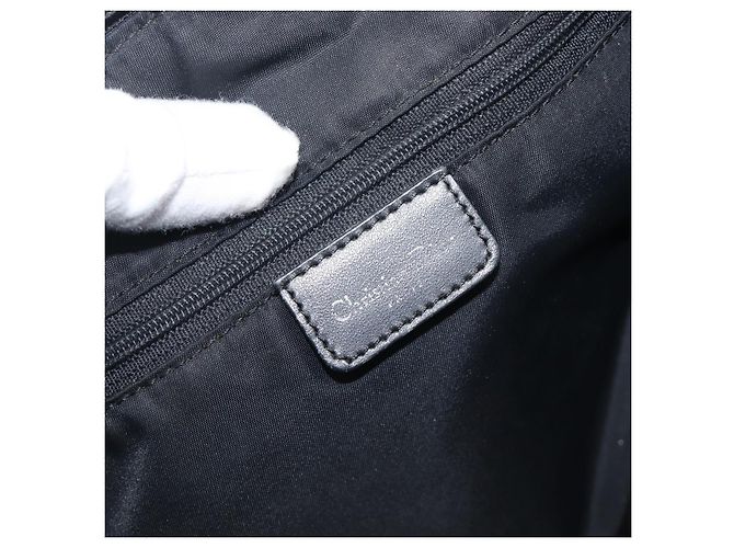 Sac à épaule Christian Dior Trotter Canvas Noir Argent Auth 207429 Argenté - vue 21