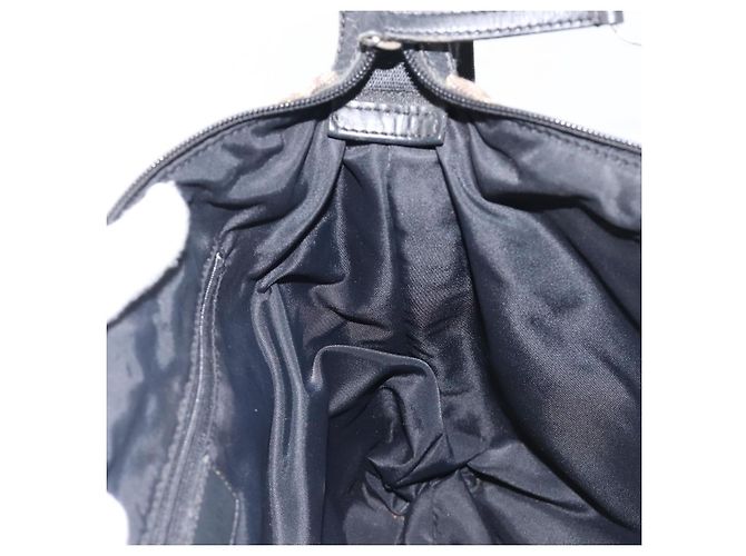 Sac à épaule Christian Dior Trotter Canvas Noir Argent Auth 207429 Argenté - vue 22