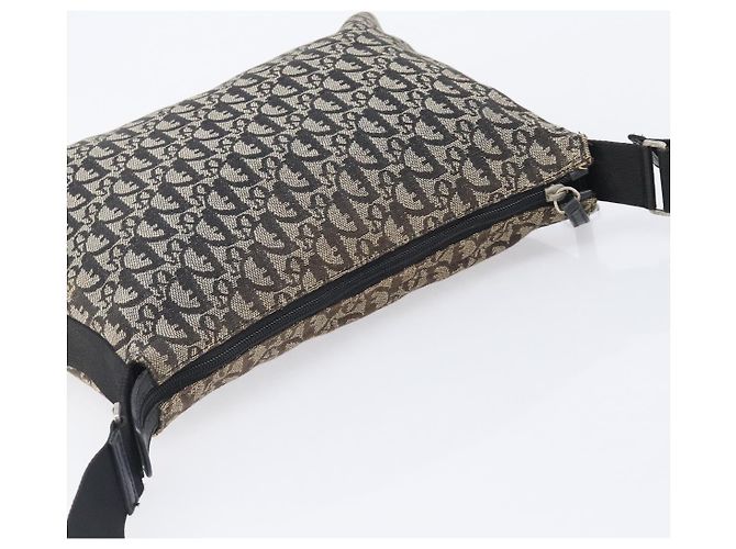 Sac à épaule Christian Dior Trotter Canvas Noir Argent Auth 207429 Argenté - vue 6