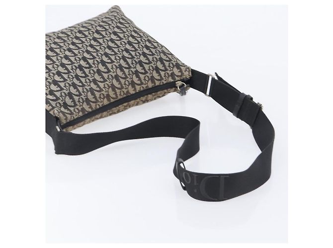 Sac à épaule Christian Dior Trotter Canvas Noir Argent Auth 207429 Argenté - vue 7