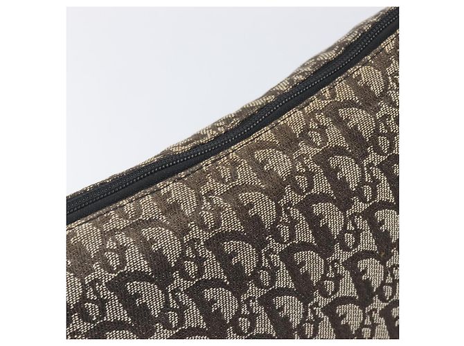 Sac à épaule Christian Dior Trotter Canvas Noir Argent Auth 207429 Argenté - vue 9