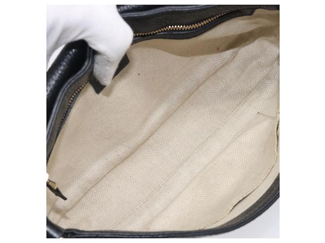 Borsa a tracolla GUCCI Soho Chain in pelle nera e oro 536224 Auth 207417V Nero D'oro - vista 10