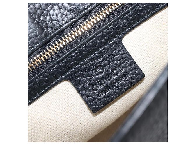 Borsa a tracolla GUCCI Soho Chain in pelle nera e oro 536224 Auth 207417V Nero D'oro - vista 18