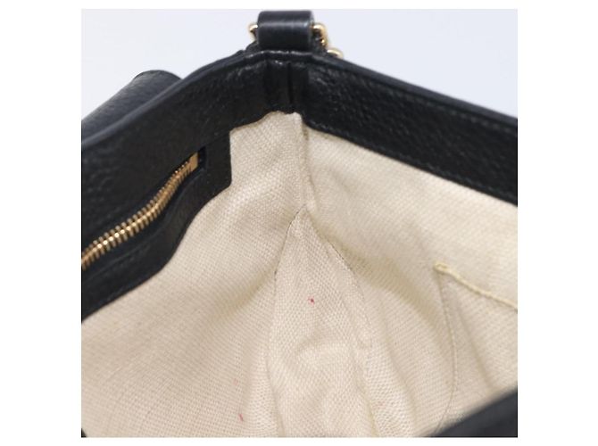 Borsa a tracolla GUCCI Soho Chain in pelle nera e oro 536224 Auth 207417V Nero D'oro - vista 19
