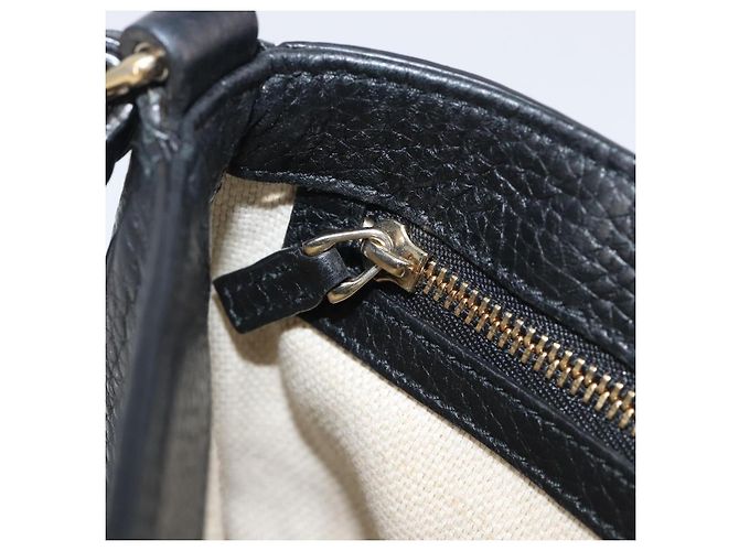 Borsa a tracolla GUCCI Soho Chain in pelle nera e oro 536224 Auth 207417V Nero D'oro - vista 21