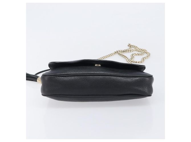 Borsa a tracolla GUCCI Soho Chain in pelle nera e oro 536224 Auth 207417V Nero D'oro - vista 3