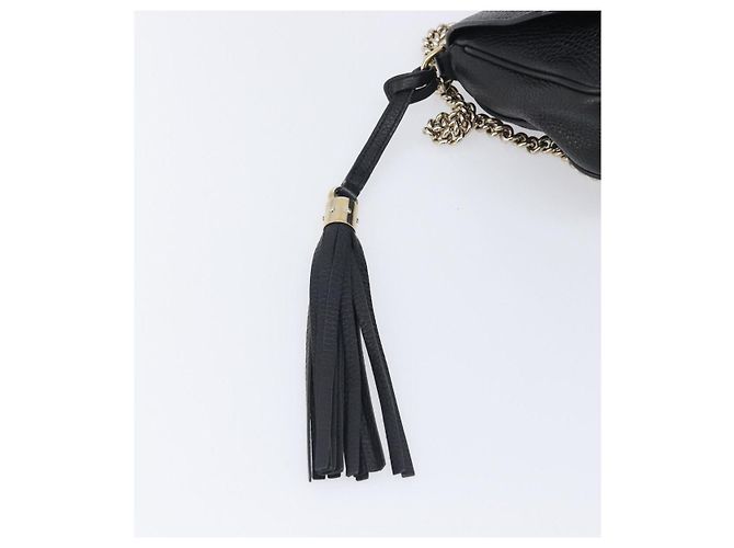 Borsa a tracolla GUCCI Soho Chain in pelle nera e oro 536224 Auth 207417V Nero D'oro - vista 8