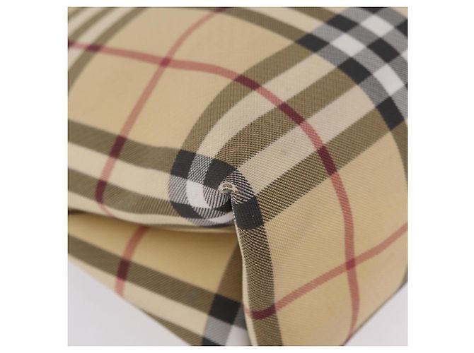 BURBERRY Nova Check Handtasche PVC Beige Silver Auth 205331 Silber - Ansicht 10