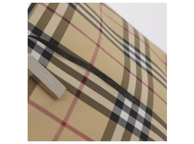 BURBERRY Nova Check Handtasche PVC Beige Silver Auth 205331 Silber - Ansicht 11