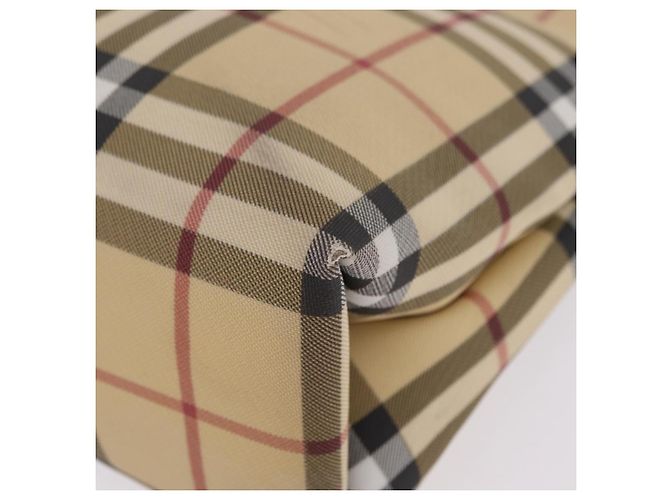 BURBERRY Nova Check Handtasche PVC Beige Silver Auth 205331 Silber - Ansicht 15