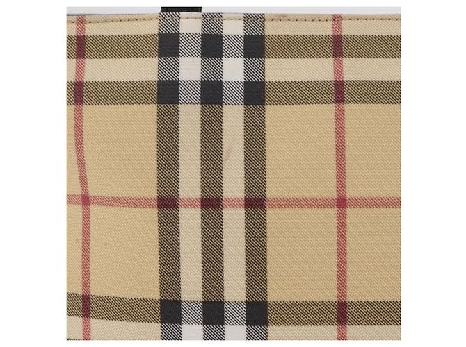 BURBERRY Nova Check Handtasche PVC Beige Silver Auth 205331 Silber - Ansicht 4