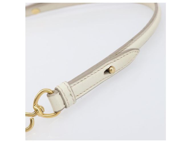 Borsa a mano Miu Miu in pelle bianca e oro Auth hk4200V Bianco D'oro - vista 15