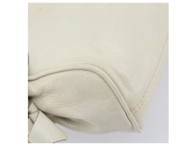 Borsa a mano Miu Miu in pelle bianca e oro Auth hk4200V Bianco D'oro - vista 19