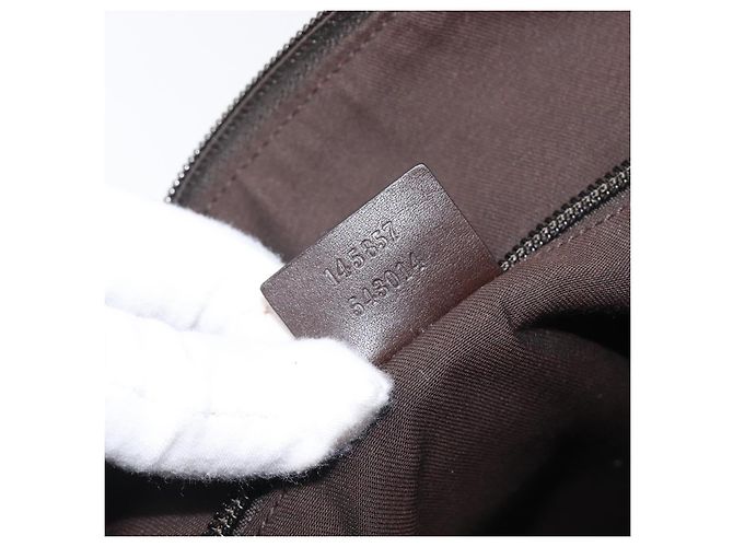 Borsa a tracolla GUCCI GG Canvas Beige Silver 145857 Auth LN086V Argento - vista 11