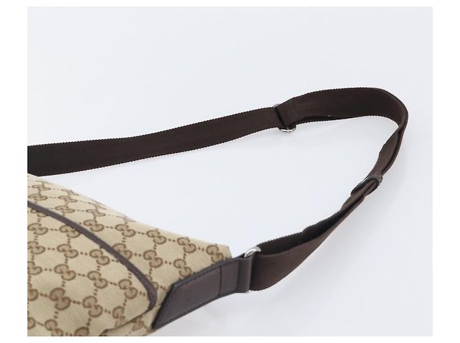 Borsa a tracolla GUCCI GG Canvas Beige Silver 145857 Auth LN086V Argento - vista 14