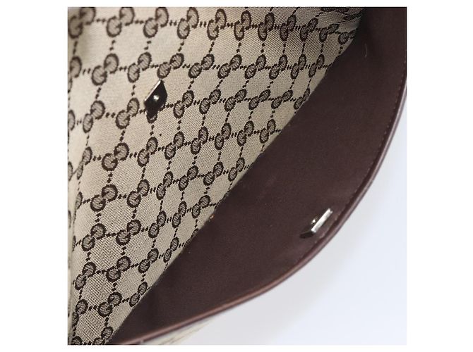 Borsa a tracolla GUCCI GG Canvas Beige Silver 145857 Auth LN086V Argento - vista 25