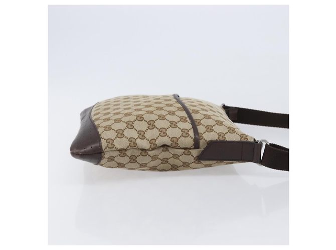 Borsa a tracolla GUCCI GG Canvas Beige Silver 145857 Auth LN086V Argento - vista 3