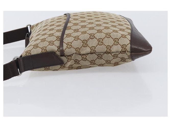 Borsa a tracolla GUCCI GG Canvas Beige Silver 145857 Auth LN086V Argento - vista 4