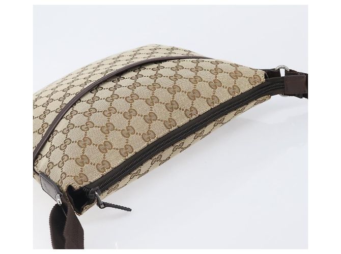 Borsa a tracolla GUCCI GG Canvas Beige Silver 145857 Auth LN086V Argento - vista 6