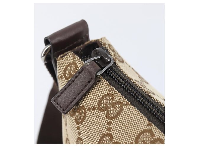 Borsa a tracolla GUCCI GG Canvas Beige Silver 145857 Auth LN086V Argento - vista 9