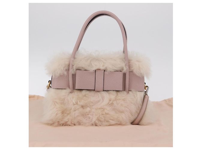 Borsa a Mano Miu Miu Mouton 2way Pink Gold Auth 167728M Rosa D'oro - vista 12