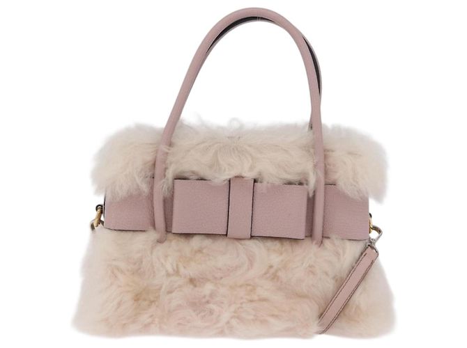 Borsa a Mano Miu Miu Mouton 2way Pink Gold Auth 167728M Rosa D'oro - vista 13