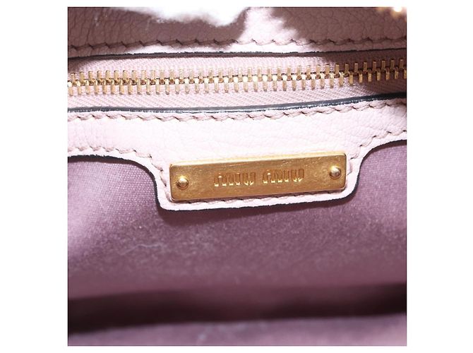 Borsa a Mano Miu Miu Mouton 2way Pink Gold Auth 167728M Rosa D'oro - vista 22