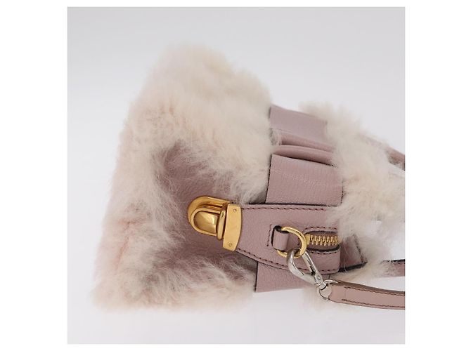 Borsa a Mano Miu Miu Mouton 2way Pink Gold Auth 167728M Rosa D'oro - vista 3