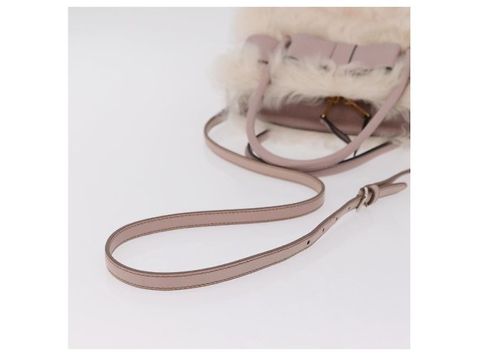Borsa a Mano Miu Miu Mouton 2way Pink Gold Auth 167728M Rosa D'oro - vista 8