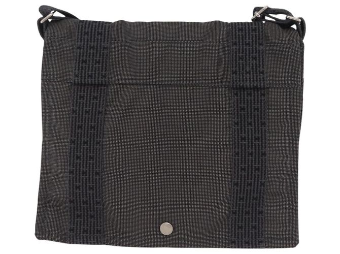 Hermès HERMES Her Line Bassus PM Borsa a tracolla Canvas Gray Silver Auth 206771A Marrone Argento - vista 13