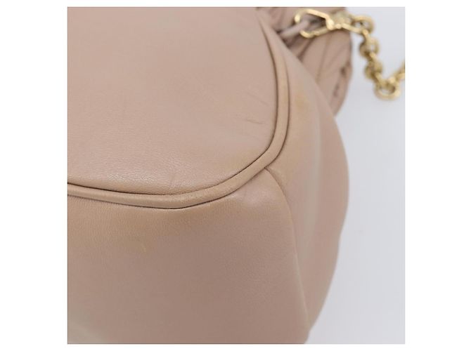 Miu Miu Matelassé Schultertasche mit Kette aus Leder Pink Gold Auth 206324M Golden - Ansicht 16